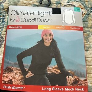 Cuddl Duds Black Long Sleeve Mock Neck